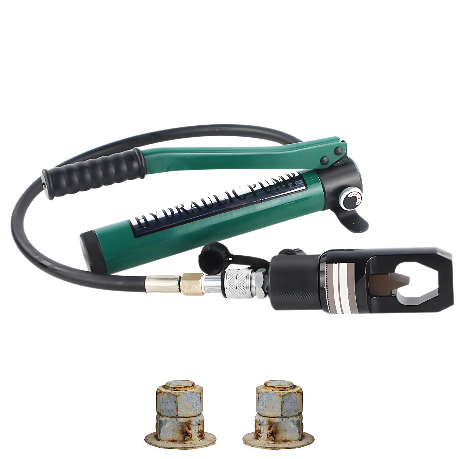 IUokLU Split Type Hydraulic Nut Cutter, Nut Cutter Breaker with Hand Pump and Blade, Nut Breaker Cutter for Removing Rust Screw Nut (12t)