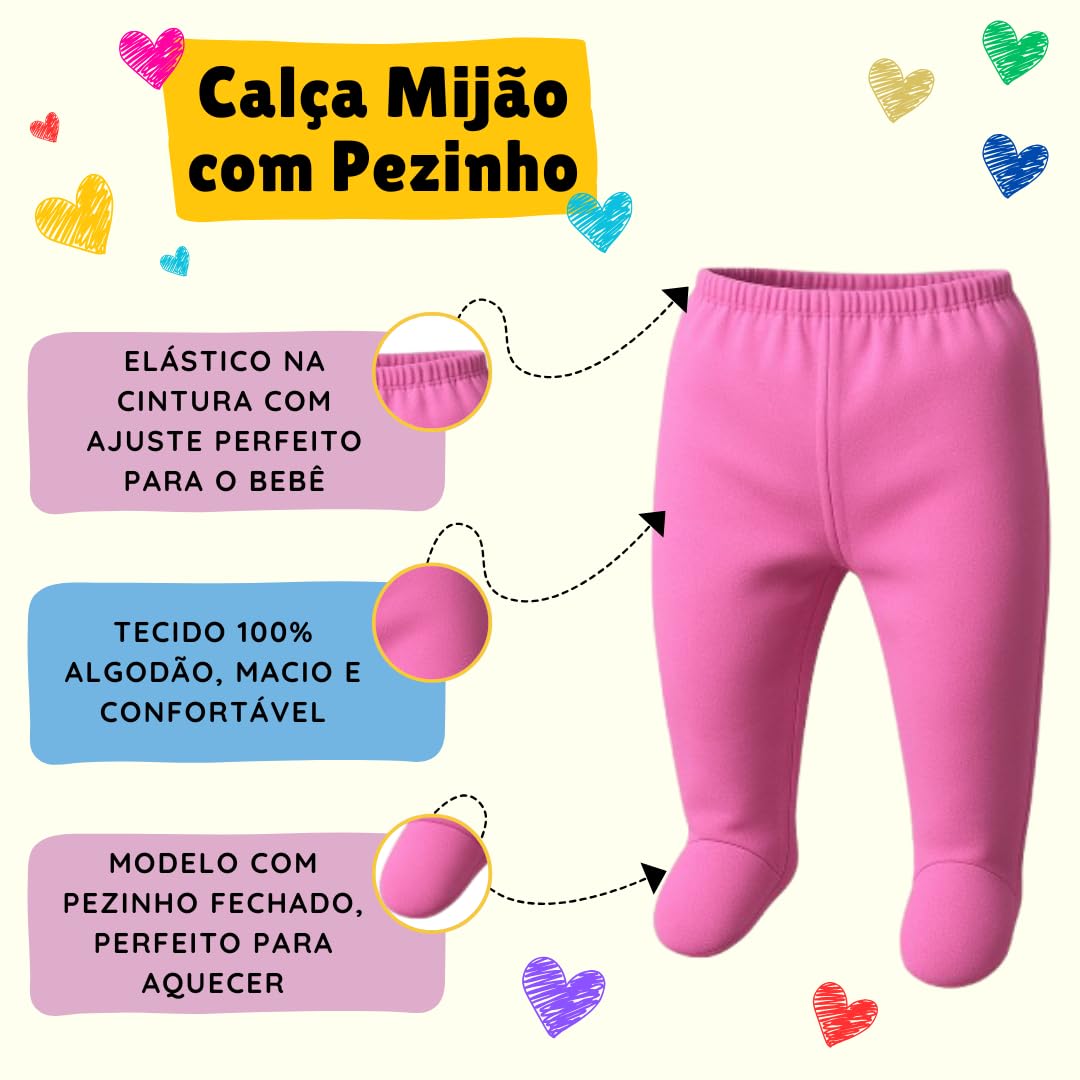 Kit 10 Calças Mijão para Bebê com Pé Fechado 100% Algodão Cores Sortidas Conforto e Proteção em promoção! Veja a oferta e mais achadinhos de Bebês 7 Hoje é o melhor dia para comprar Kit 10 Calças Mijão para Bebê com Pé Fechado 100% Algodão Cores Sortidas Conforto e Proteção com aquele preço maroto! Promoção! Aproveite a oferta! 7