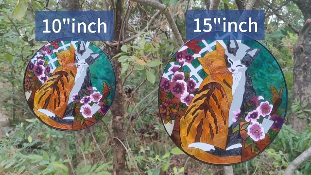 Amazon.com: Infinite Oasis Stained Glass Cats Wall Hanging, a