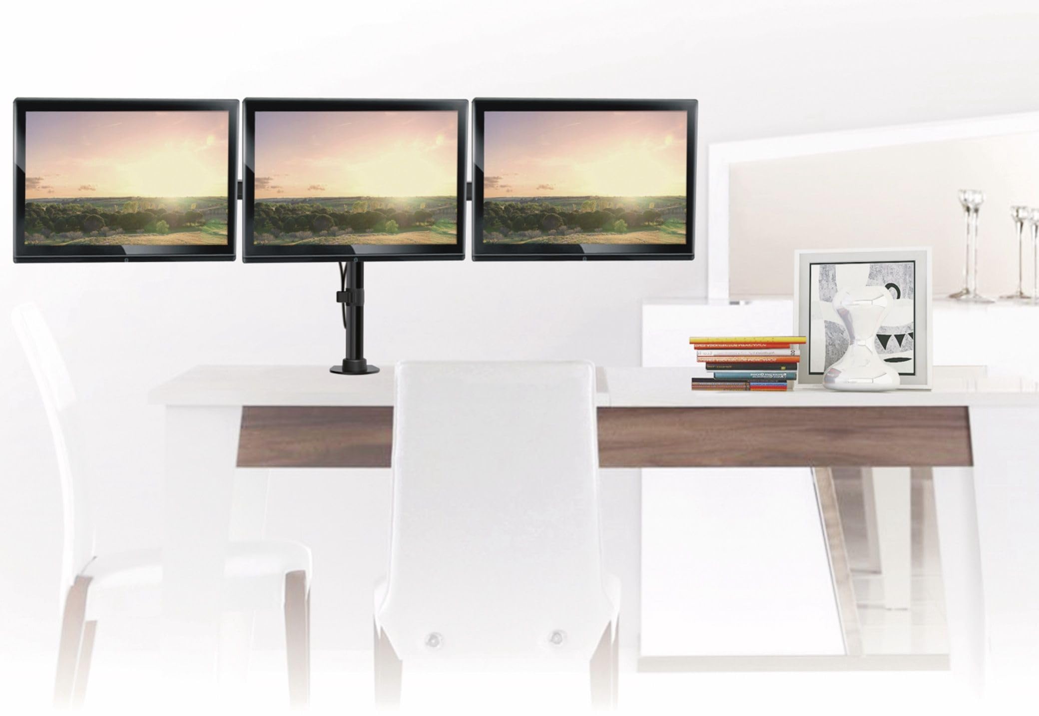 Supporto da tavolo per 3 monitor fino a 27 pollici con VESA | Ewent Eminent