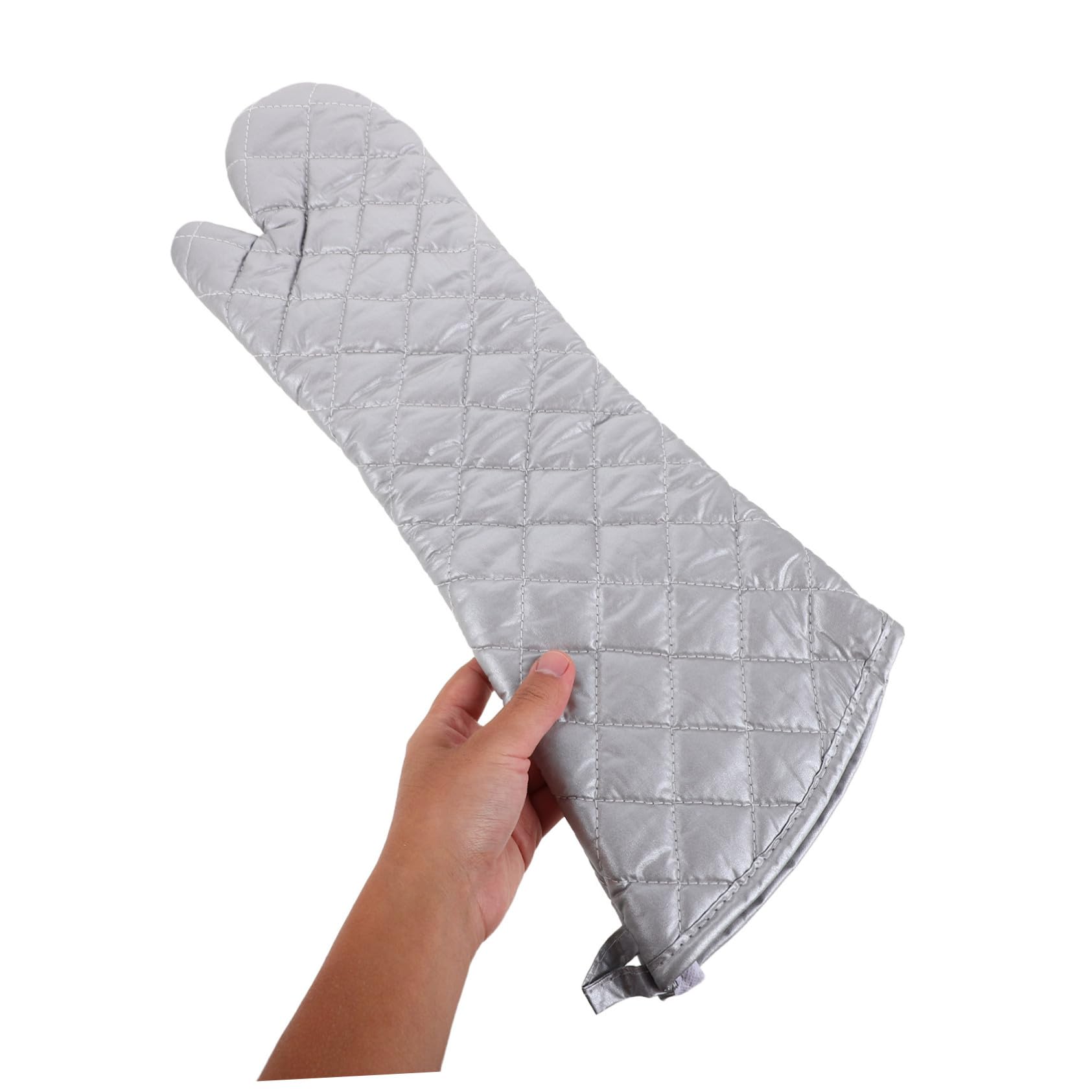 Guantes Resistentes al Calor para Cocina y Barbacoa Manoplas Largas con Aislamiento Térmico Avanzado Diseño Flexible y Antideslizante de Unidades Plateadas para Hornear y Asar