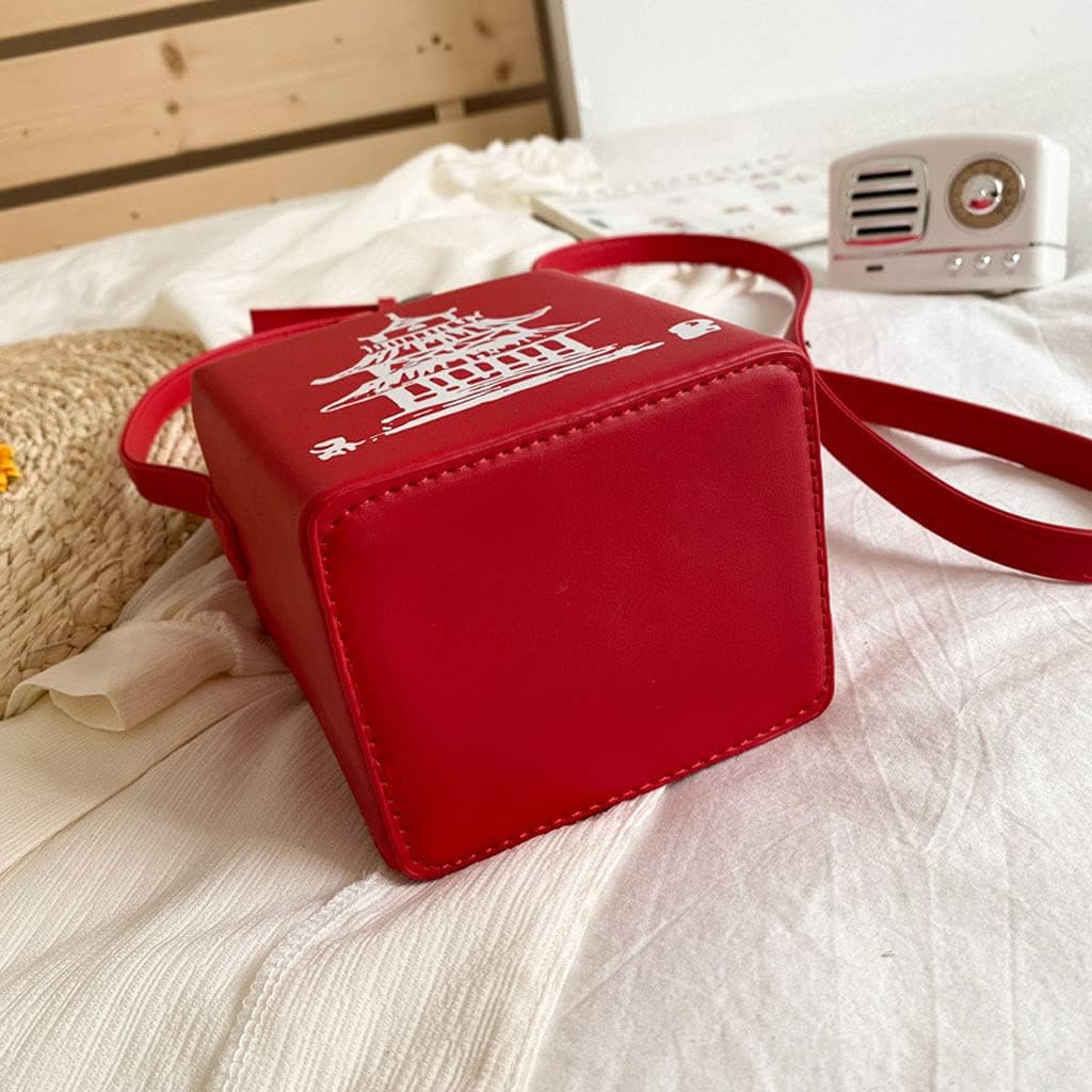 Chinese Tower Printing Box, Shoulder Bags for Women,Fashion Cartoon Crossbody Bag, Girl's Bag Crossbody Bags for Women - Image 9