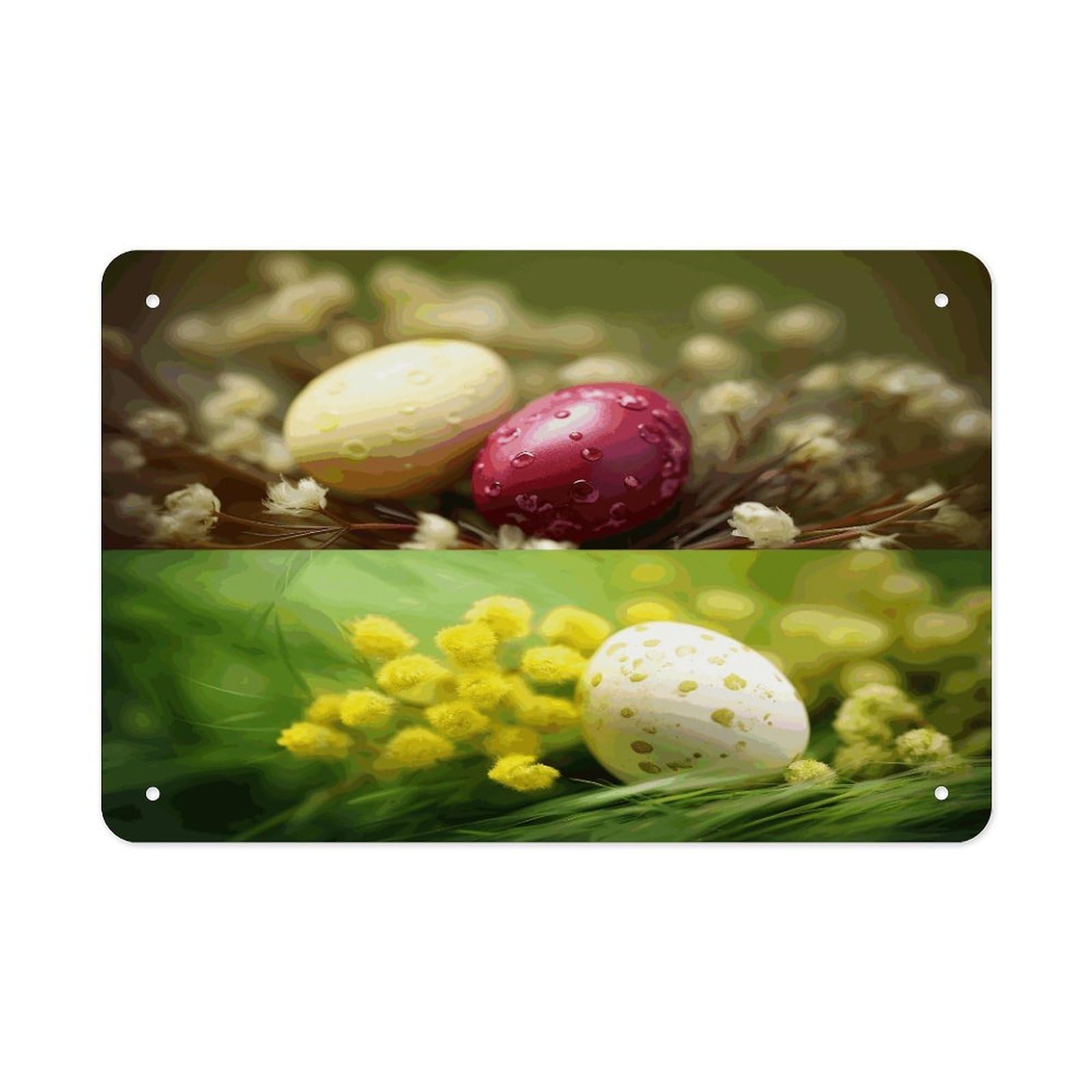 Fodpand Style Eggs Colors Wall Art Metal Signs Tin Sign