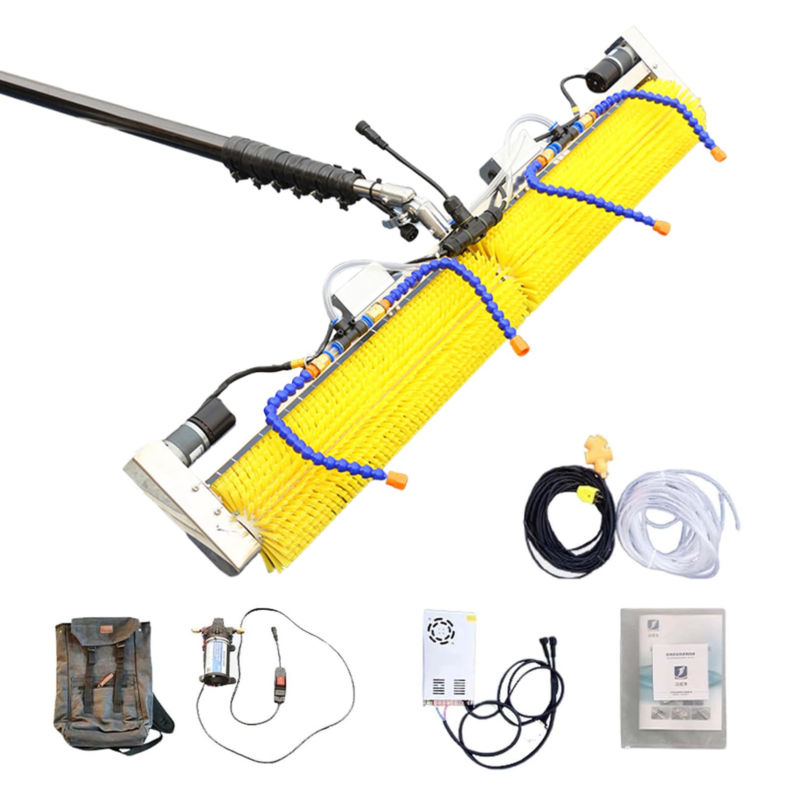 HADECOLL Solar Panel Cleaning Kit With Telescopic Pole And Water Pipe For Efficient Maintenance,6M/19Ft