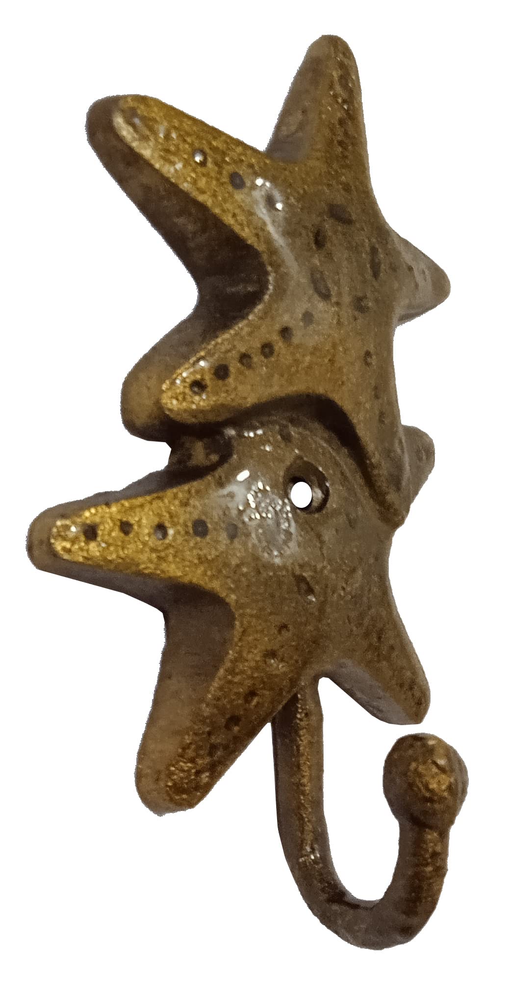 Purpledip Aluminium Door Wall Hook Hanger Deep Sea Starfish: for Clothes Keys Chimes Photos Decoration (12460B)