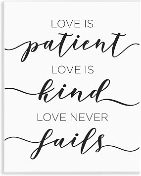 Love Never Fails Phrase, 11 x 14 Inch Mounted Print on Wall Plaque | Stupell Industries By Anna Quach Ready to hang Meaningful gift for any room Made in USA