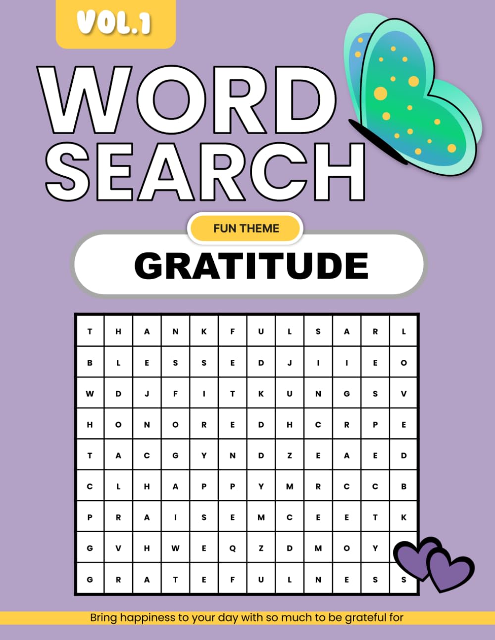 Word Search Book Fun Themes For All Ages: Gratitude themed words to spark happiness and joy!