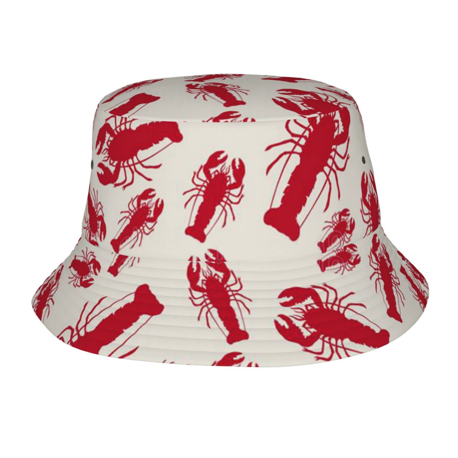 Red Lobster Bucket Hat Beach Fisherman Hats for Women Men, Outdoor Fashion Short Brim Foldable