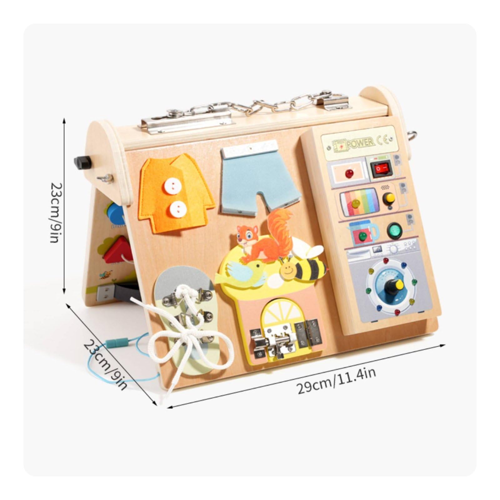 Educational Busy Board lebenspraktische Übungen LED-Busypanel Feinmotorik Multi-Functional Aktivitätsbrett für Kleinkinder, Babys, Zuhause