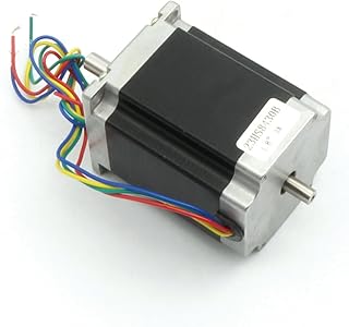Nema23 Stepper Motor 76mm Dual Shaft 3A 270oz-in 4 Lead Wire for CNC Router Engraving Milling/3D Printer