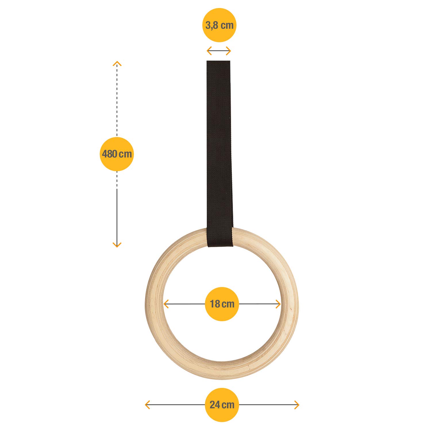High Pulse Gymnastic Rings incl. door anchor, transport bag, doorplate