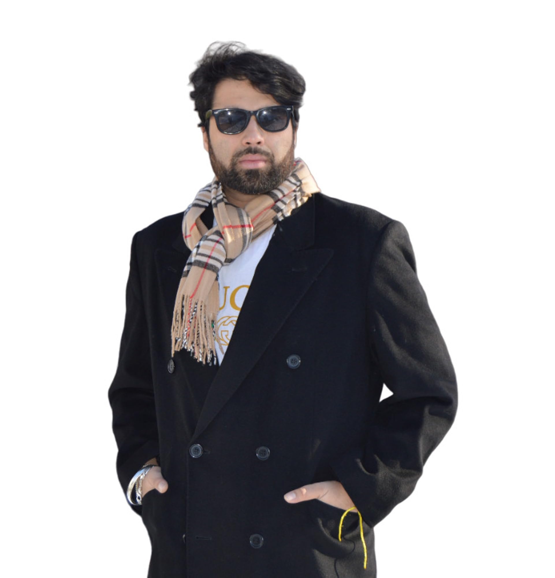 Cashmere Feel Unisex Pashmina Scarf in Checks and Plaid/Houndstooth