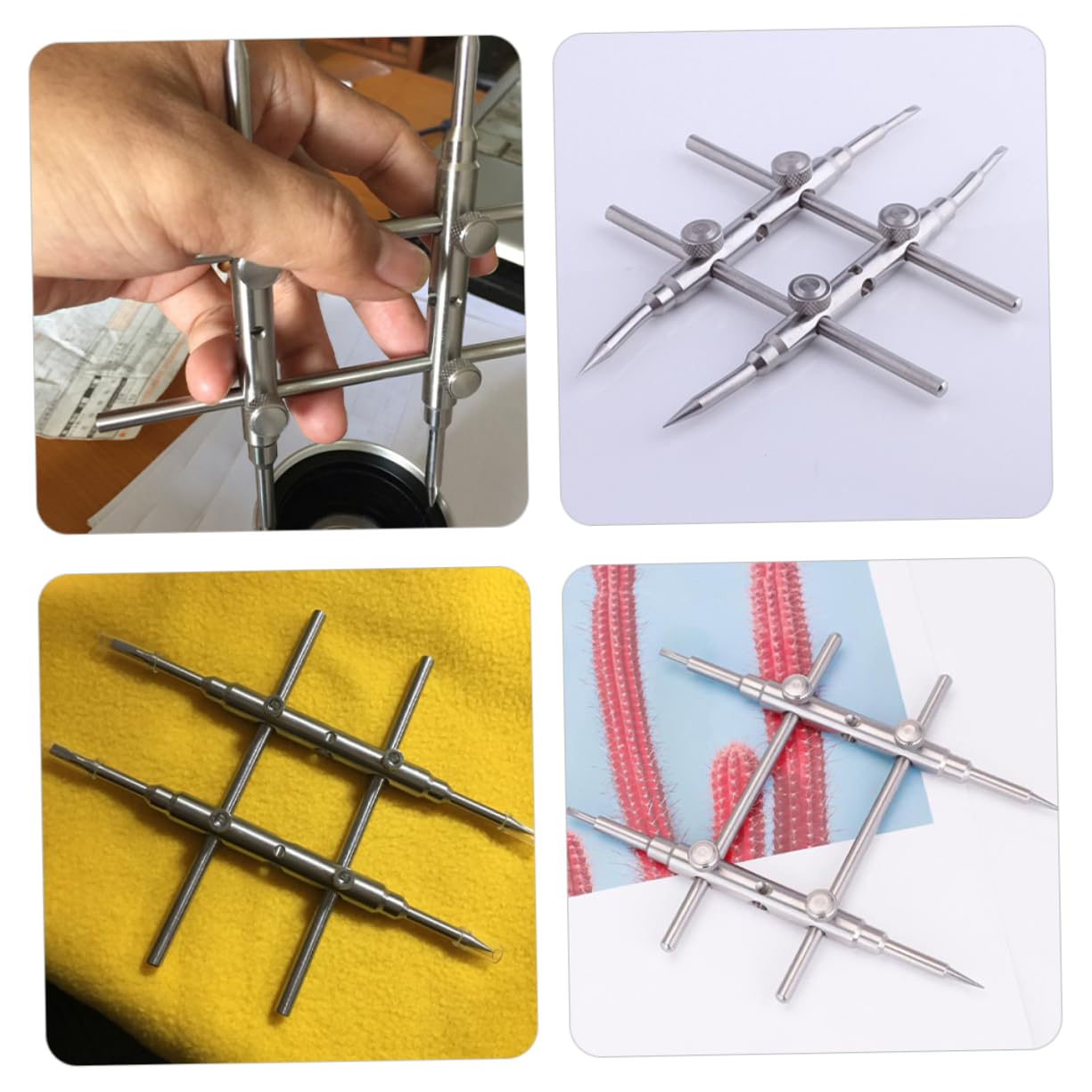UKCOCO Metall Silber mit Ergonomischem Design Kameraobjektivschlüssel und Festem Griff Werkzeug zur Linsenreparatur und Öffnungsschlüssel für Teleskoplinsen