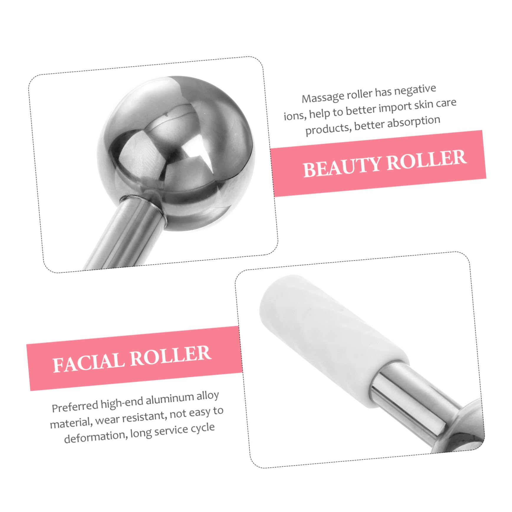 NOLITOY Masajeador Facial Promueve la Producción de Colágeno de Acero Inoxidable de Esfera de Hielo Portátil 2 Piezas Reafirmante y Refrescante Color Aleatorio para Ojos y Cuello