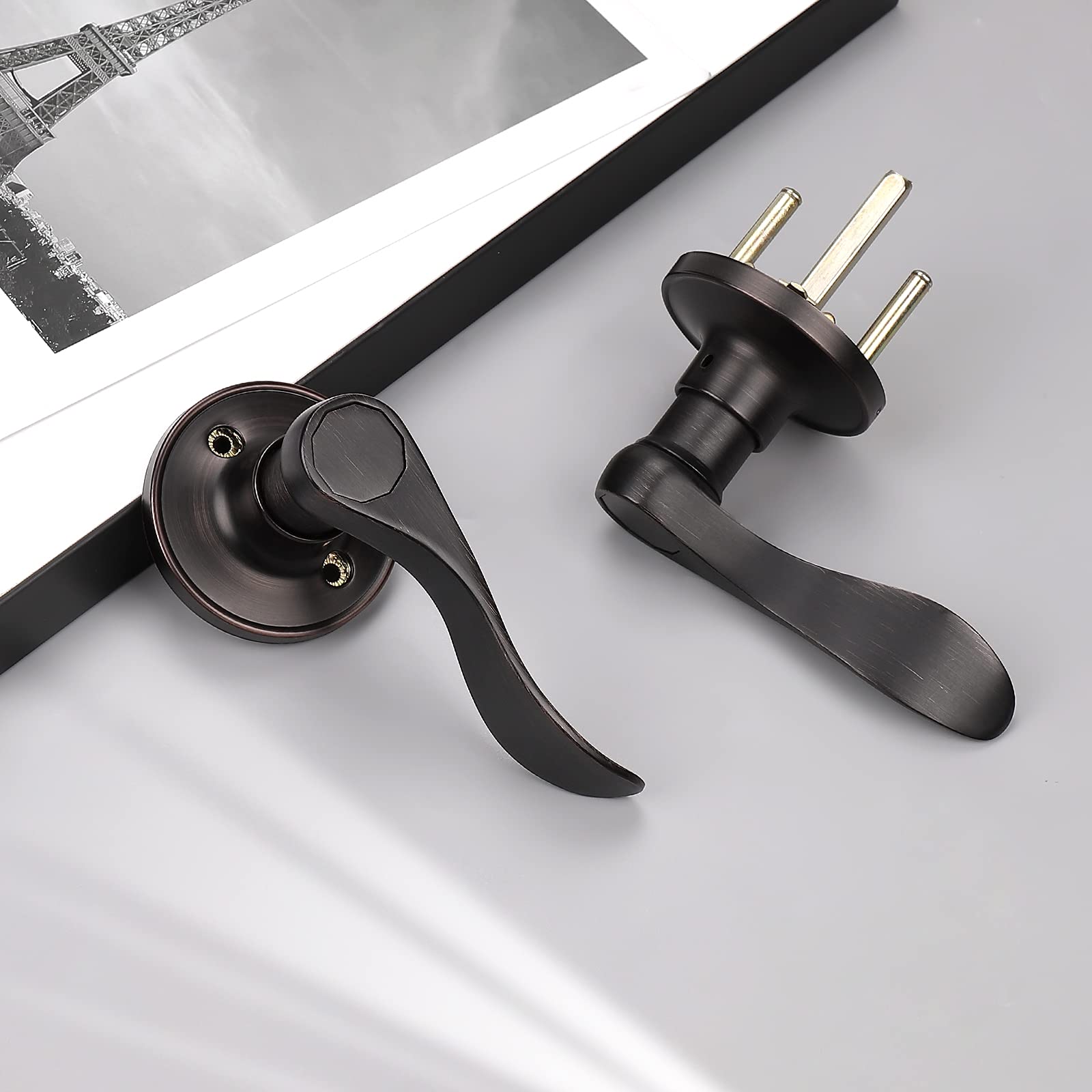 KNOBWELL Rubbed Bronze Door Handles - Modern Style -7 KNOBWELL Rubbed Bronze Door Handles - Modern Style -7