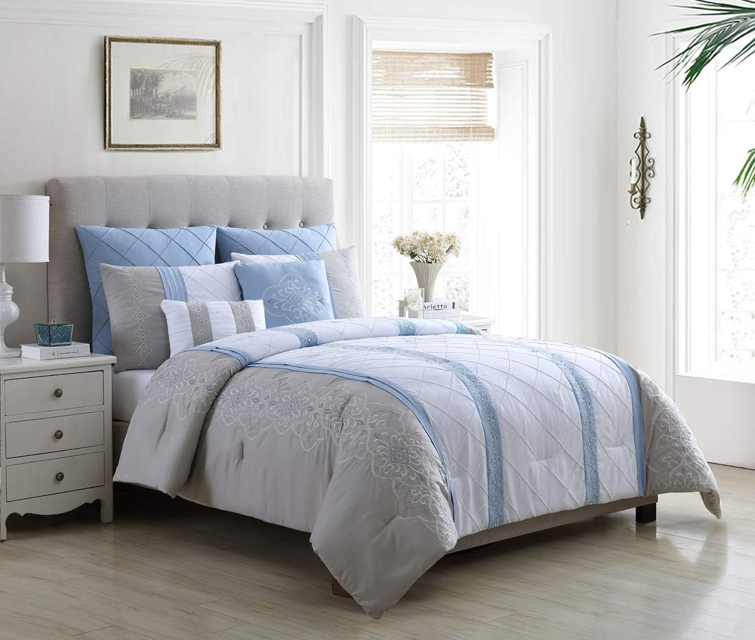 VCNY Home Carmine Collection Comforter Soft & Cozy Bedding Set, Stylish Chic Design