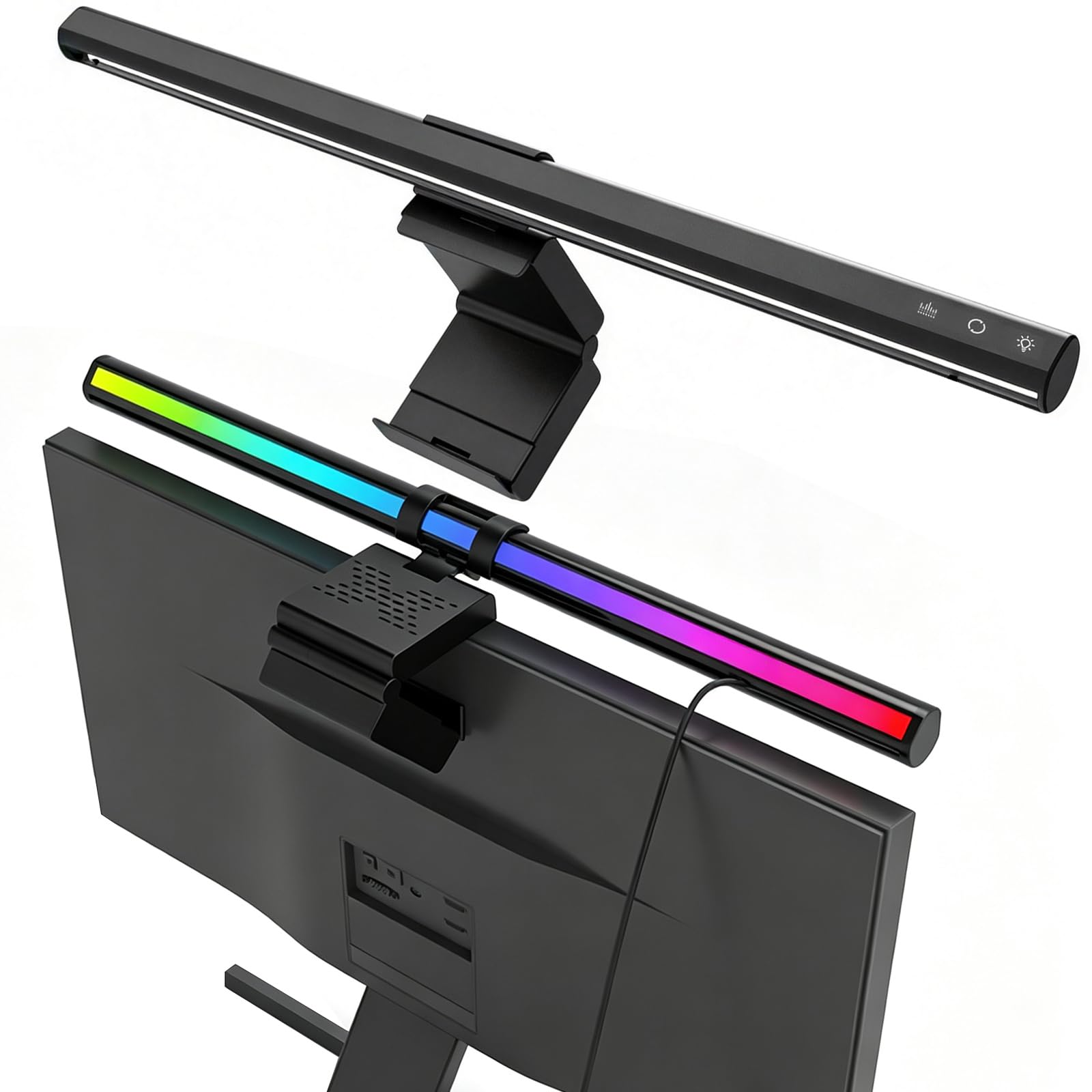 Smart Monitor Light Bar with RGB Backlight - 16.5in/42cm USB-Powered Monitor Lights, Stepless Dimming Adjustable Color Temperature No Glare Vivid Gaming Experience Screen Light Screen LED Light Bar