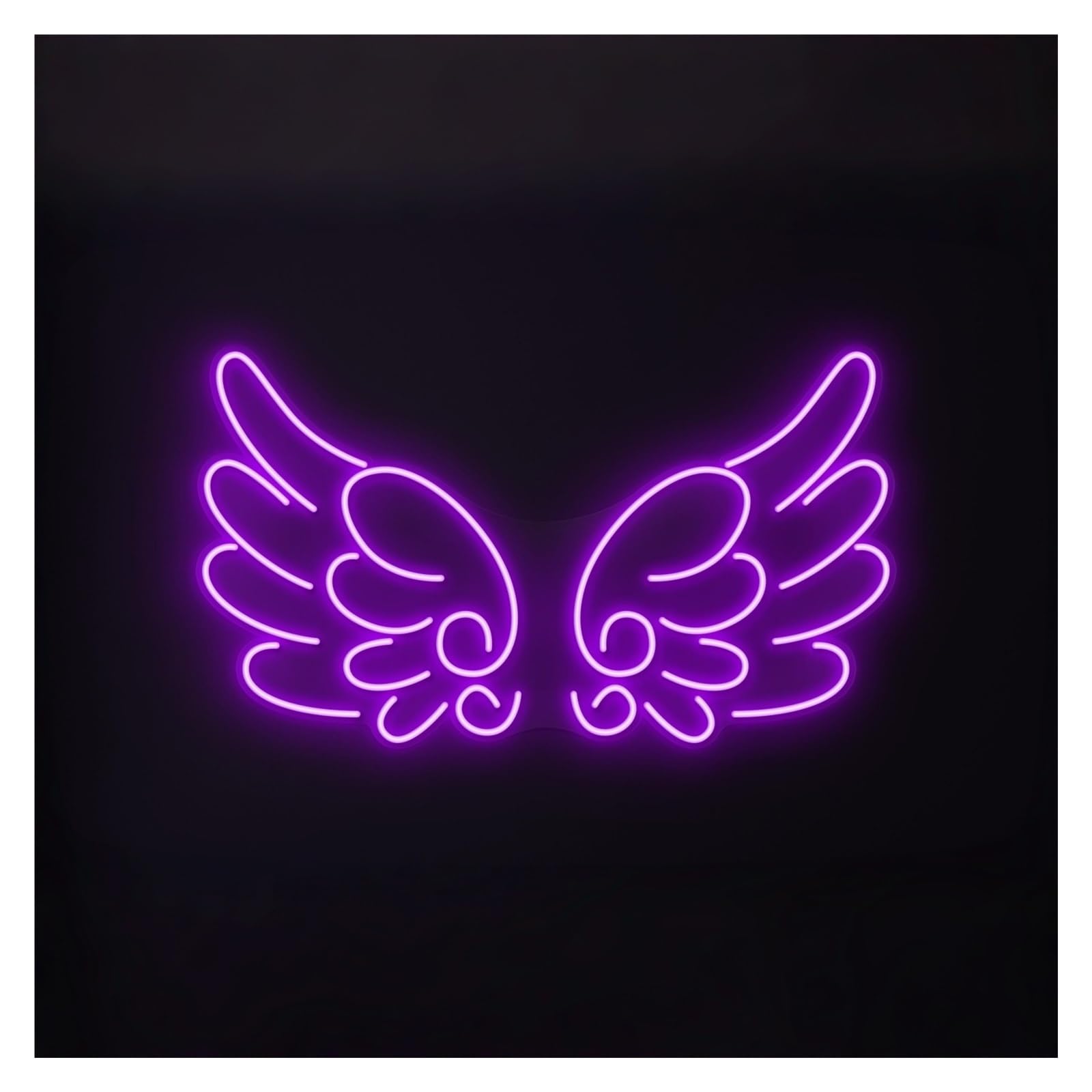 XENITE Hanging Art Neon Signs A Pair of Wings Neon Sign, Suitable for Children's Room Decor with Brightness Adjustable 50cm(Purple)