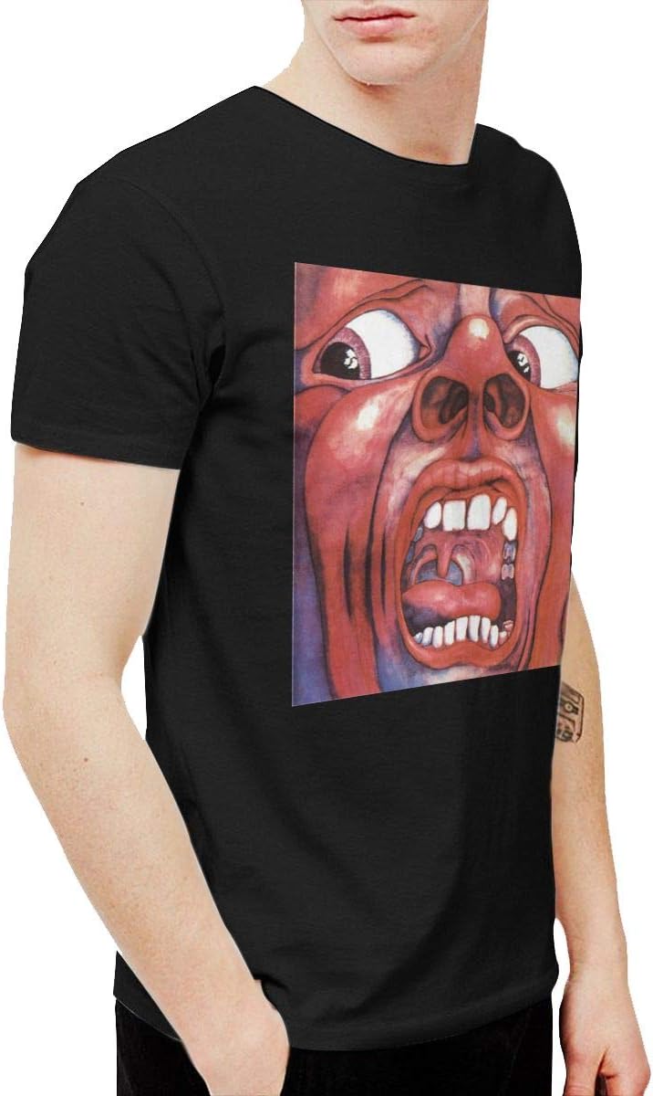 AmerlteesMen's in The Court of The Crimson C King Crimson Short Sleeve T-Shirt Black