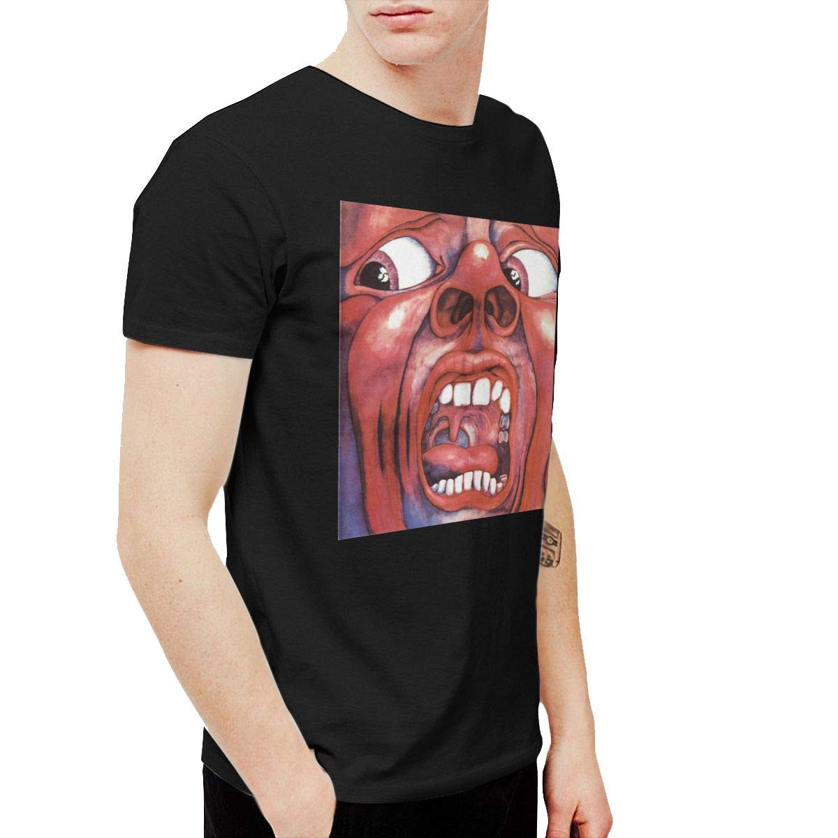 AmerlteesMen's in The Court of The Crimson C King Crimson Short Sleeve T-Shirt Black