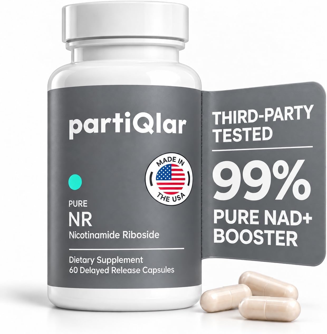 partiQlar Nicotinamide Riboside 500mg - NR Supplement | Pure Nicotinamide Riboside NR Supplement