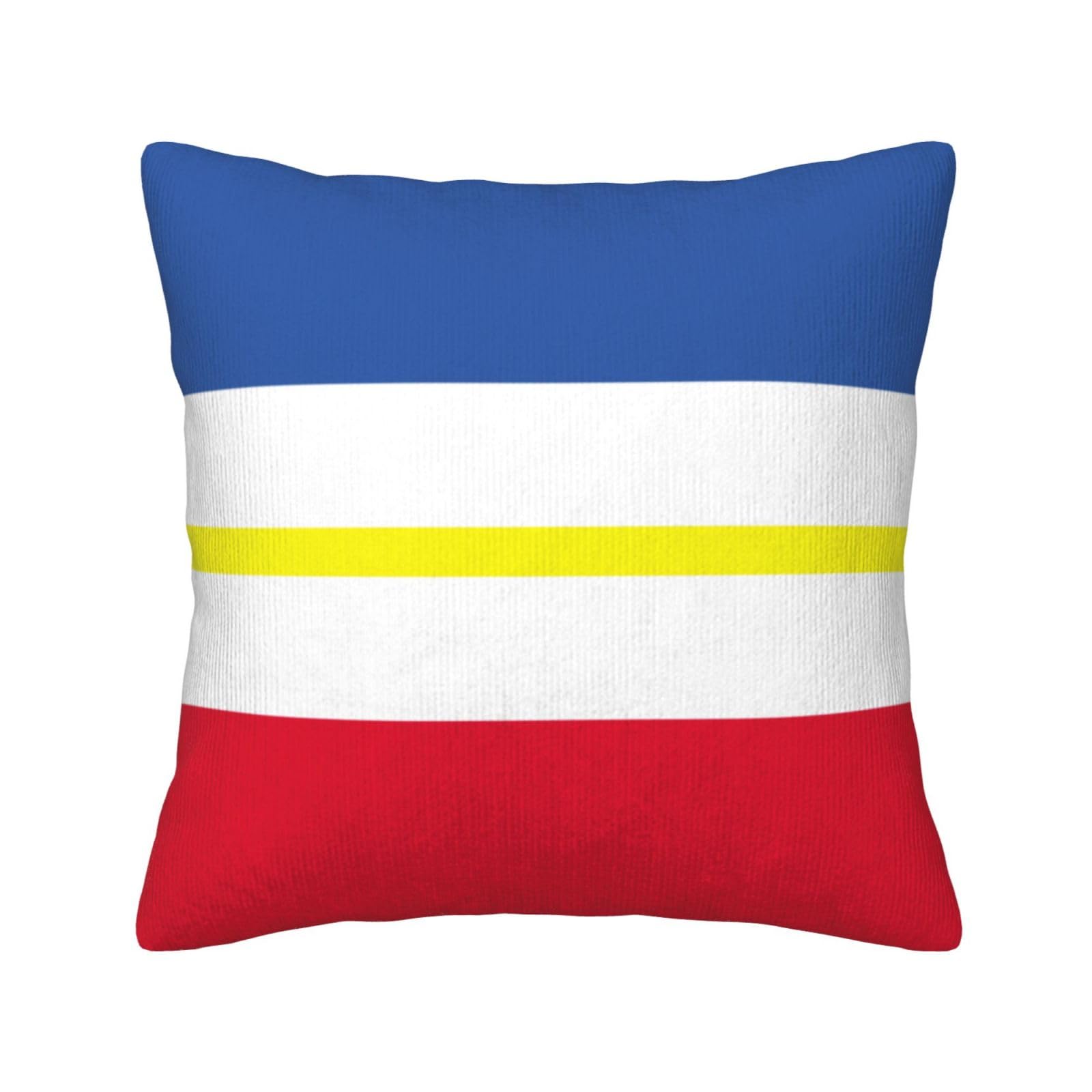 HGIUYDRD Flag of the canton of Mecklenburg Print Corduroy Throw Pillow with Invisible Zipper Closure for Living Room, Couch and Bed