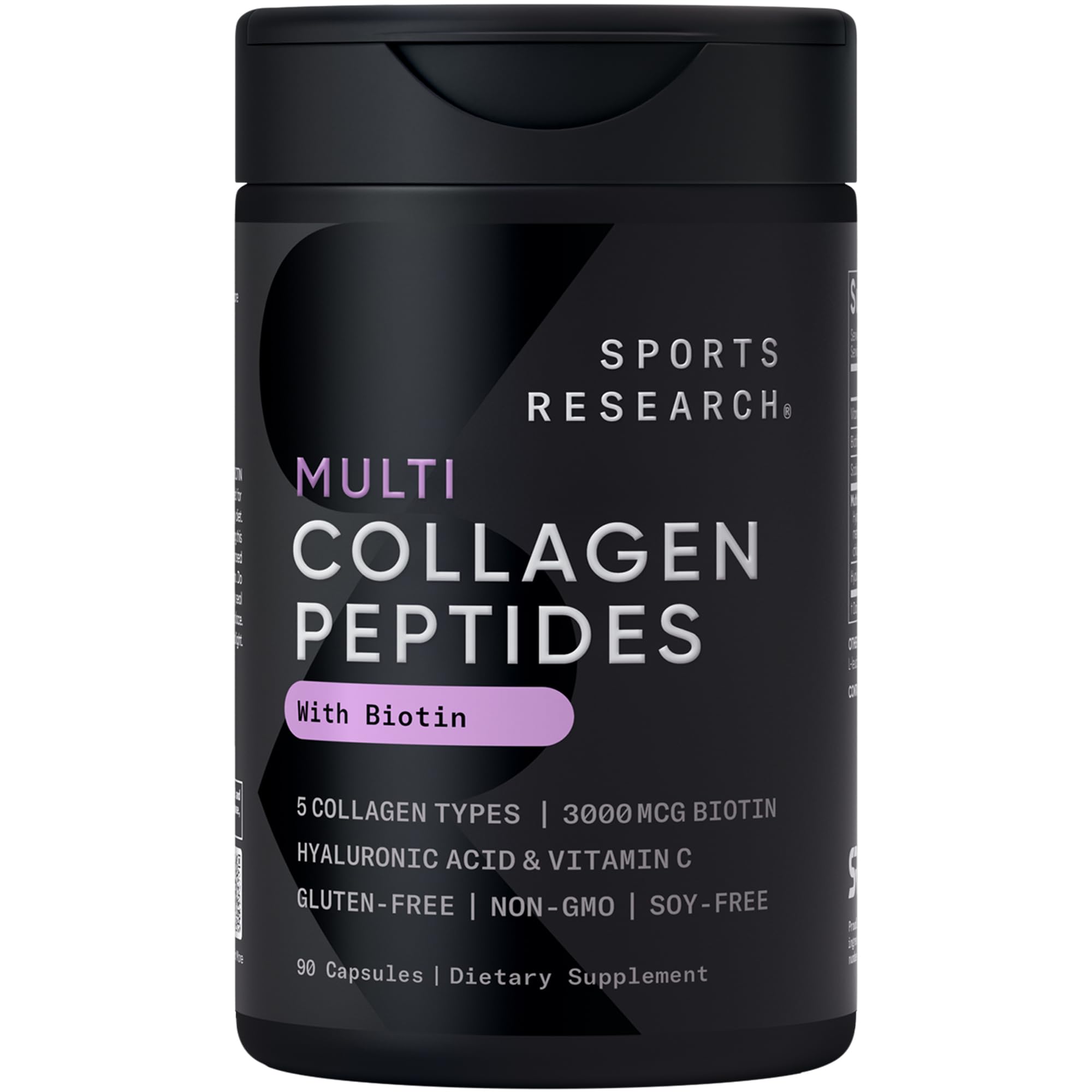 Sports Research® Collagen Peptides w/Biotin & Hyaluronic Acid, 90 Count