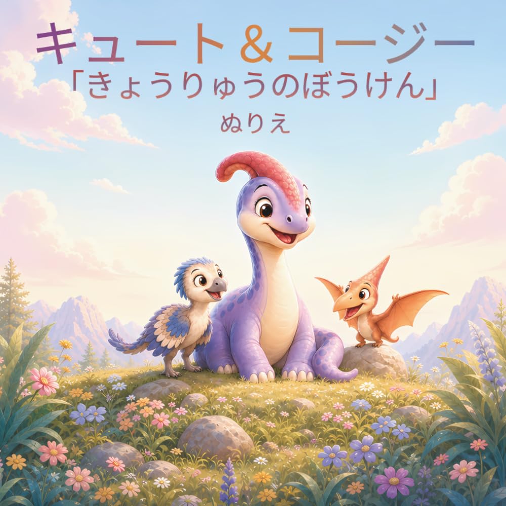 キュート＆コージー「きょうりゅうのぼうけん」ぬりえ: ちいさなきょうりゅうたちのくに (かわいくてあたたかい ぬりえブック)