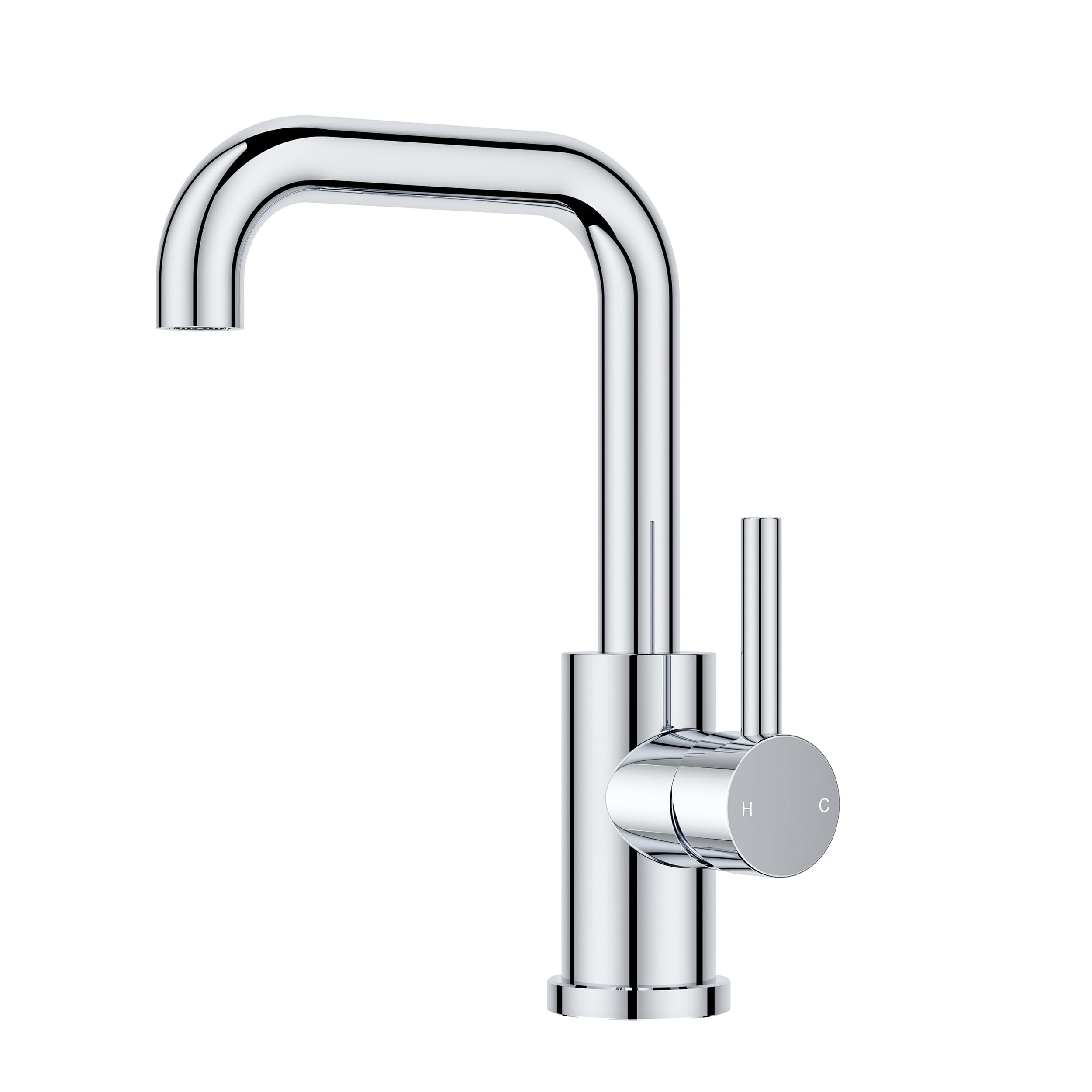 FORIOUS Wasserhahn Bad Hoch 360° Drehbar, Edelstahl Waschtischarmatur Hoch mit Warm/Kaltwasser Mischbatterie Einfache Montage für Badezimmer/küche Waschbecken Kleine Wohnmobil