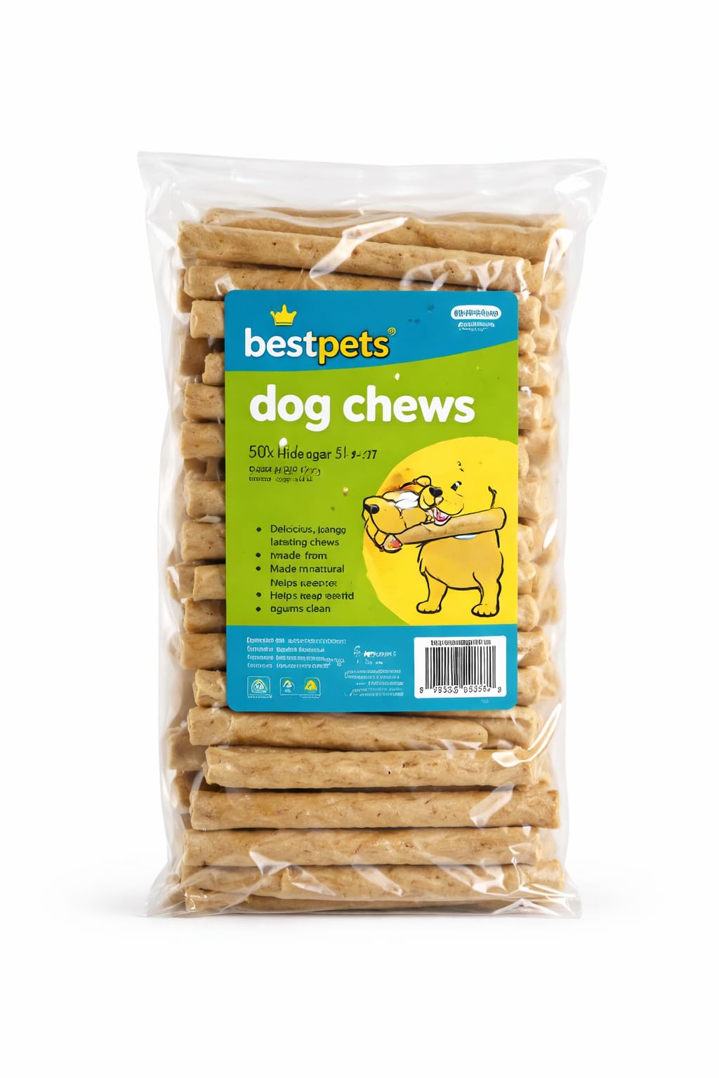 Bestpets Hide Cigars 5 Inch Dog Chews 50 Pack - Natural Rawhide Treats For Small & Medium Dogs, Long Lasting Chews To Support Healthy Chewing, Reduce Boredom & Promote Dental Health