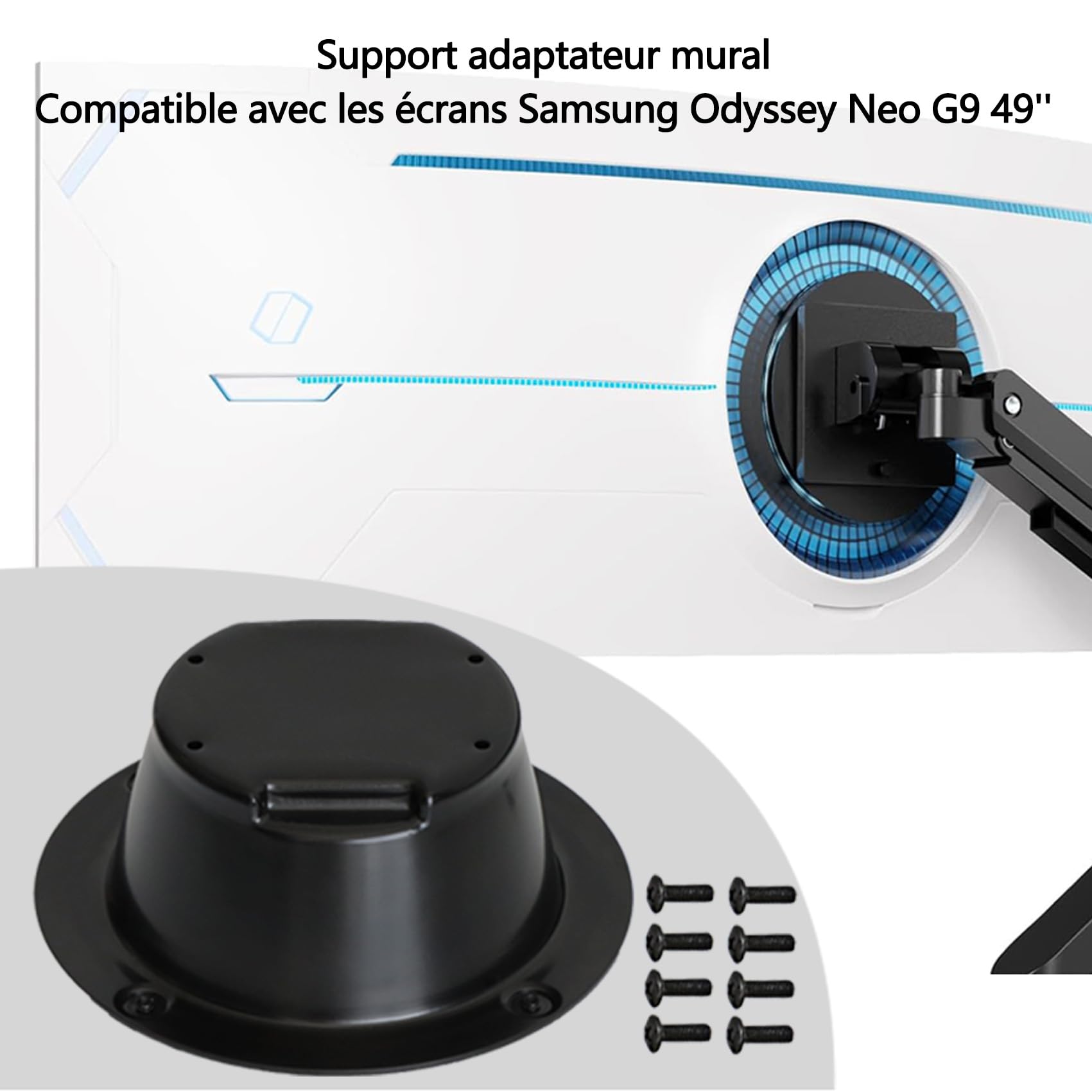 Odyssey G9 Adaptateur VESA Compatible avec Samsung Odyssey Neo G9 49'' C49G95T C49G97TSSN S49AG952NN S49AG950NL LC49G95TSSNXZA LC49G97TSSNXDC Moniteurs