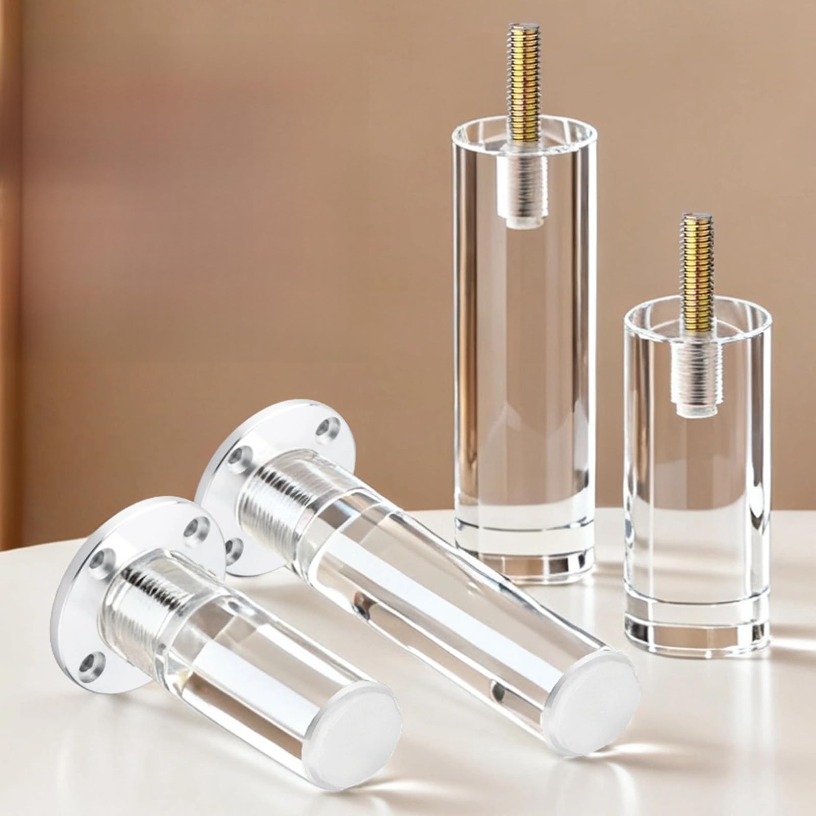 Patas acrílicas de diseño Transparent B para muebles elegantes de 12cm