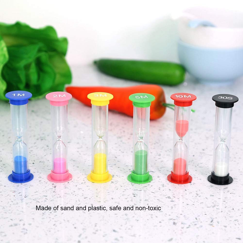 1M/2M/3M/5M/10M/30S Vetro Sabbia Timer Clessidra Cucina Cottura Gioco Esercizio Decorazione Domestica Desktop Orologio Sabbia Timer Regalo (6 pz / set