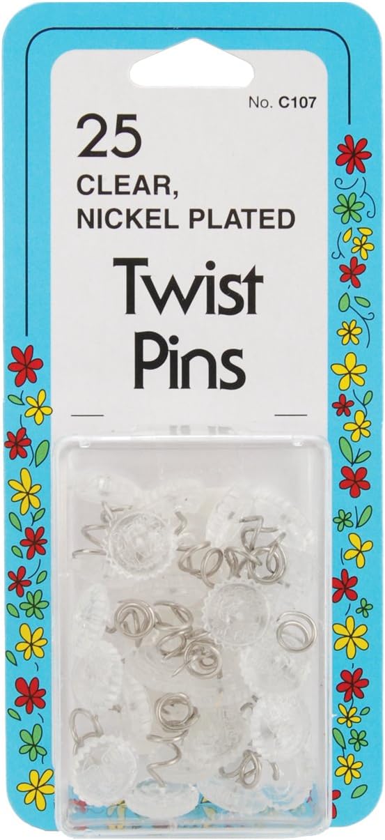 Collins COL107 25 Piece Clear Twist Pins