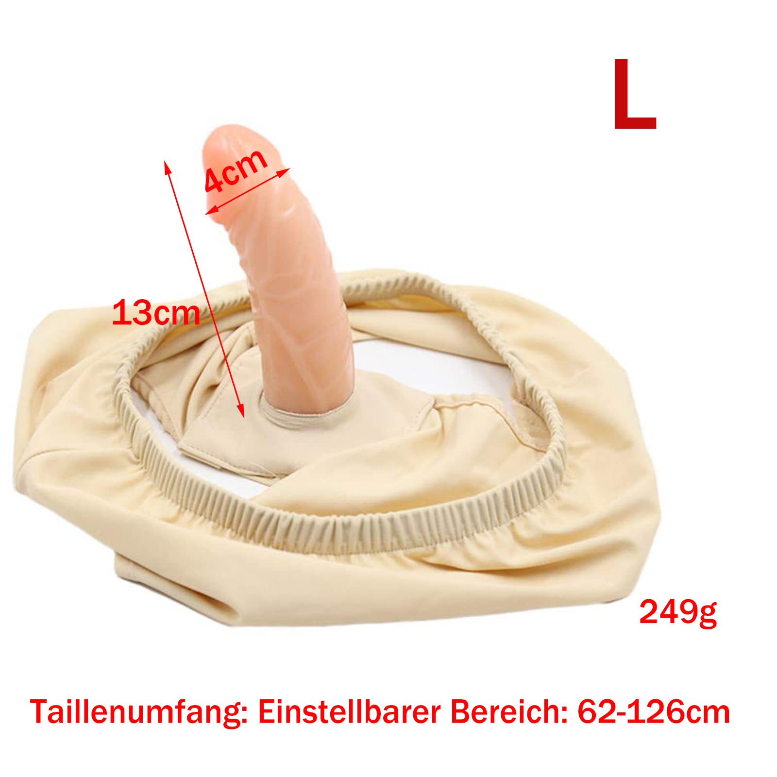 Cintura di castità Cintura di castità Slip con dildo interno Plug anale Butt plug Pantaloni sexy Intimo Lingerie erotica Masturbazione Giocattolo sessuale per donne e uomini Flesh(L)