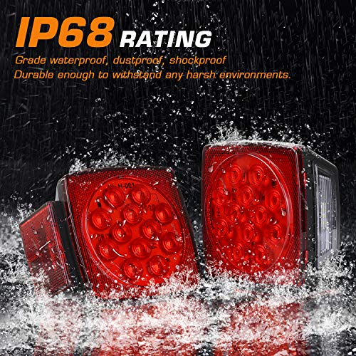 Linkitom Submersible Led Trailer Light Kit, Super Bright Brake Stop Turn Tail License Lights For Camper Truck Rv Boat Snowmobile Under 80" Inch #TOP3