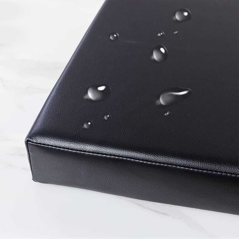 Cojín de banco suave e impermeable de 20 x 35 con textura antideslizante negra