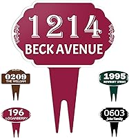 Vista 10 de Letrero personalizado para dirección de casa, placa personalizada de aluminio para dirección del hogar, placas de números de casa para jardín