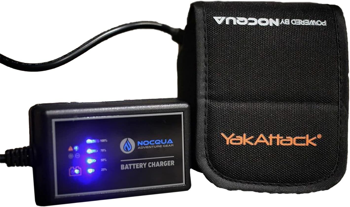 YakAttack 10Ah Battery Power Kit Powered by Nocqua | 12V Lithium Ion | Kayak Fish Finder | Rechargeable 12Volt Nocqua Battery | Kayak Fishfinder Power Kit & Charger | Kayaking Fishing Accessory