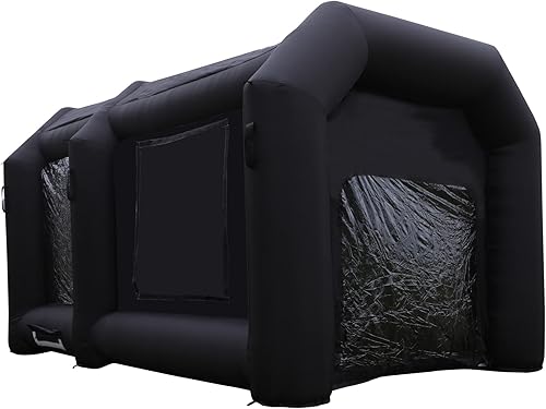 Xmaybang Cabina de pintura portátil negra de 13 x 6.5 x 8 pies, sistema de filtro de aire actualizado, tienda de campaña de pintura en aerosol