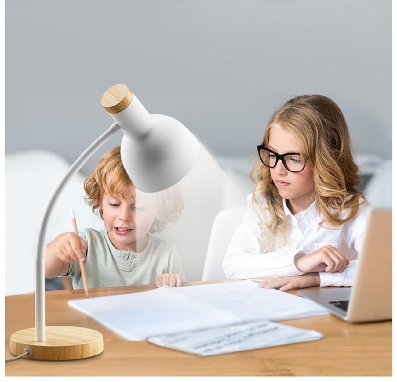 Lampy Biurkowe Pielęgnacji Regulowana Lampa Stołowa Z Podstawą Drewnianą, Wtyczką I Przełącznikiem Przyciskowym, Bez Żarówki Lampa Nauki Oczu