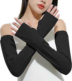 [EAXGO] 【着けた瞬間UVケア】アームカバー レディース 冷感 【美容皮膚科医監修・UPF50+認証取得・サイズ調整可能】アームスリーブ 腕カバー UVカット 日焼け対策 紫外線対策 通気性 吸汗速乾 軽量 おしゃれ 指穴付き