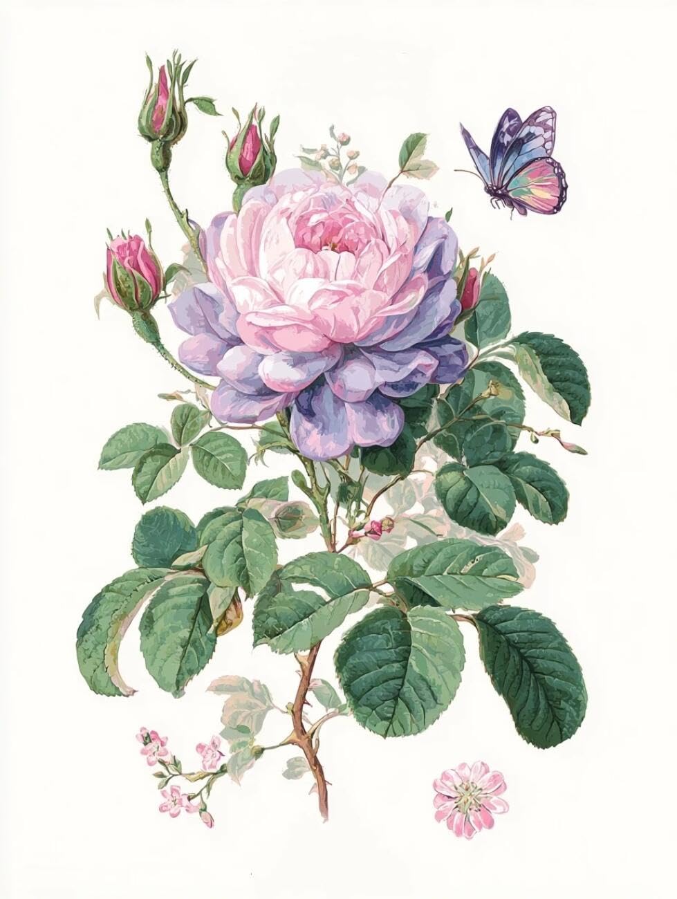 RKFLGEW Flowers 14CT Cross Stitch Kits for Adults A Rose Cross Stitch Starter Set for Adults DIY Needlepoint Kits Embroidery Patterns Home Decoration 40x50cm