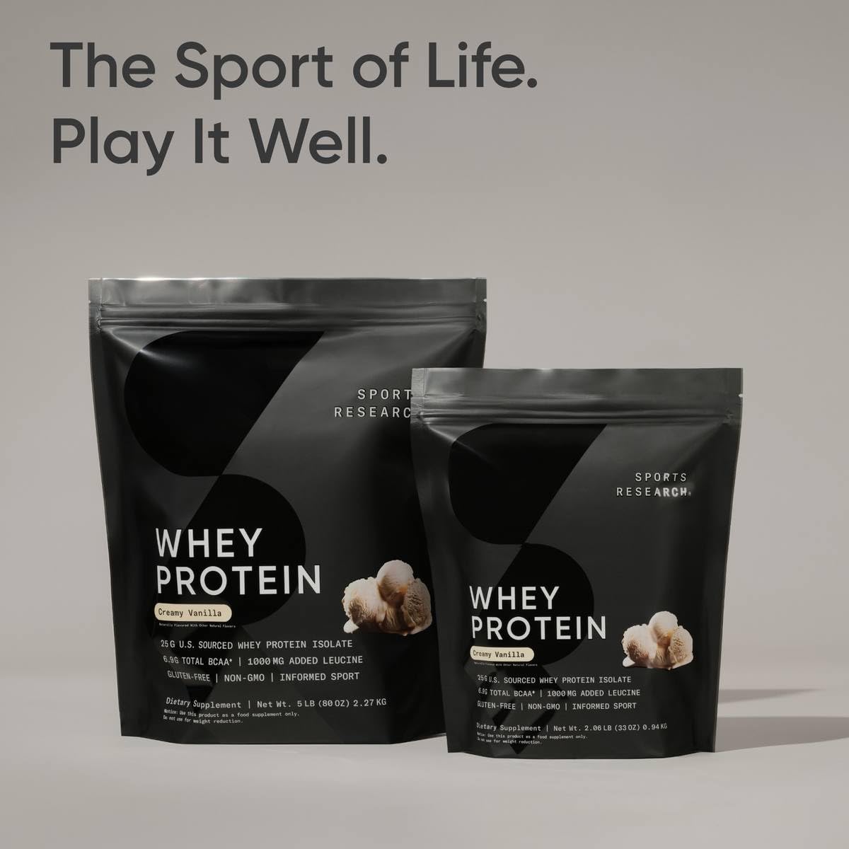 Sports Research® Whey Protein Isolate Powder, Creamy Vanilla (2lb Bag) — Amazon image 6