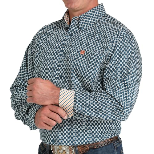 Cinch Men's Teal Circle Print Shirt2