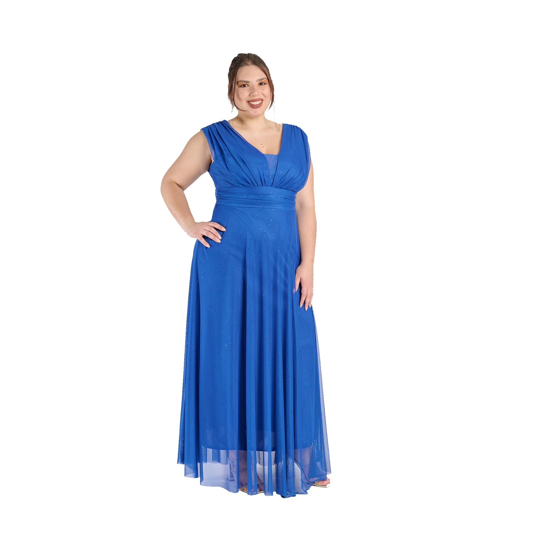 VALORIALUXE Abito Lungo Elegante Donna con Stola Coordinata, Scollo a V, – Vestito da Cerimonia Made in Italy