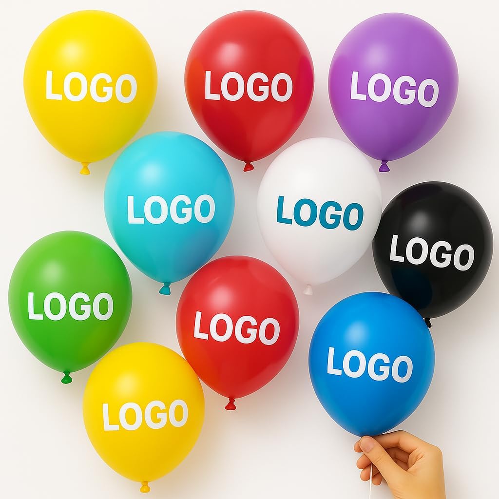Logo or Text Latex Printed Balloons for party or advertising, 100 Pieces (5 inch)