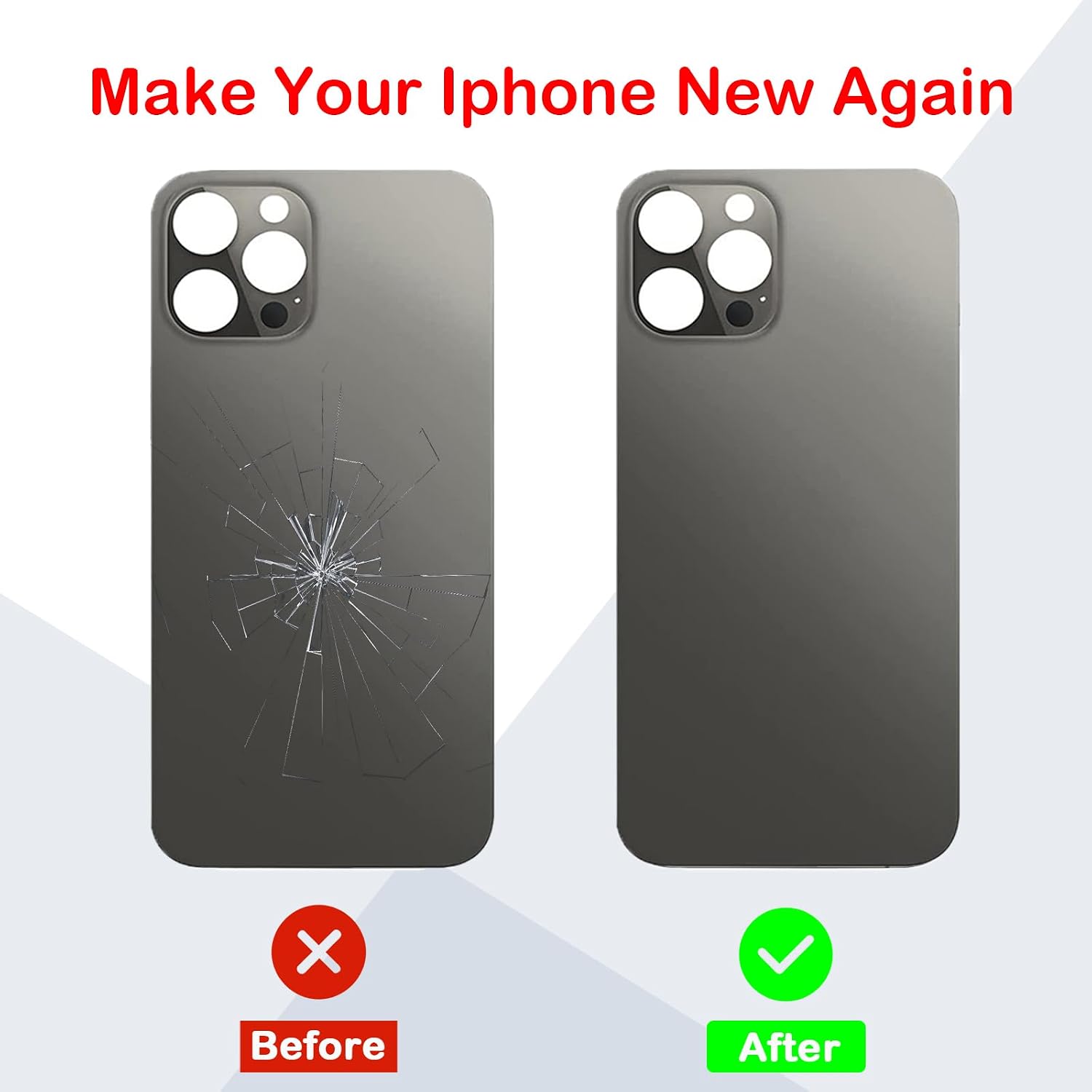Rear Back Glass Replacement Compatible with iPhone 12 Pro Max 6.7 Inches All Carriers with Professional Repair Kit and Installation Instruction (Graphite)
