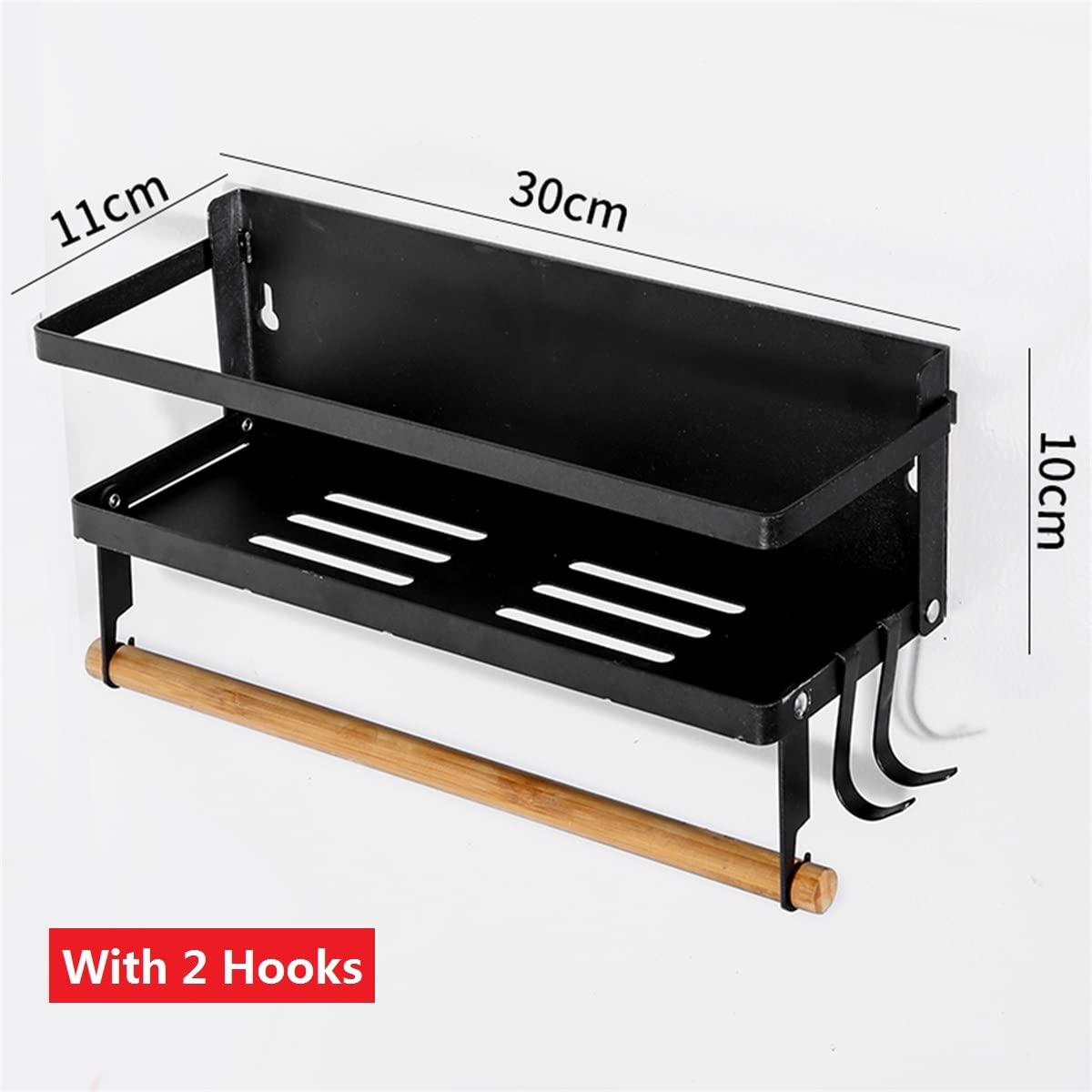 Redwestmelon Foldable Magnetic Spice Rack Fridge Storage Organiser Refrigerator Side Rack Roll Paper Towel Holder Multifunctional Kitchen Shelf (1 Tier) - Image 2