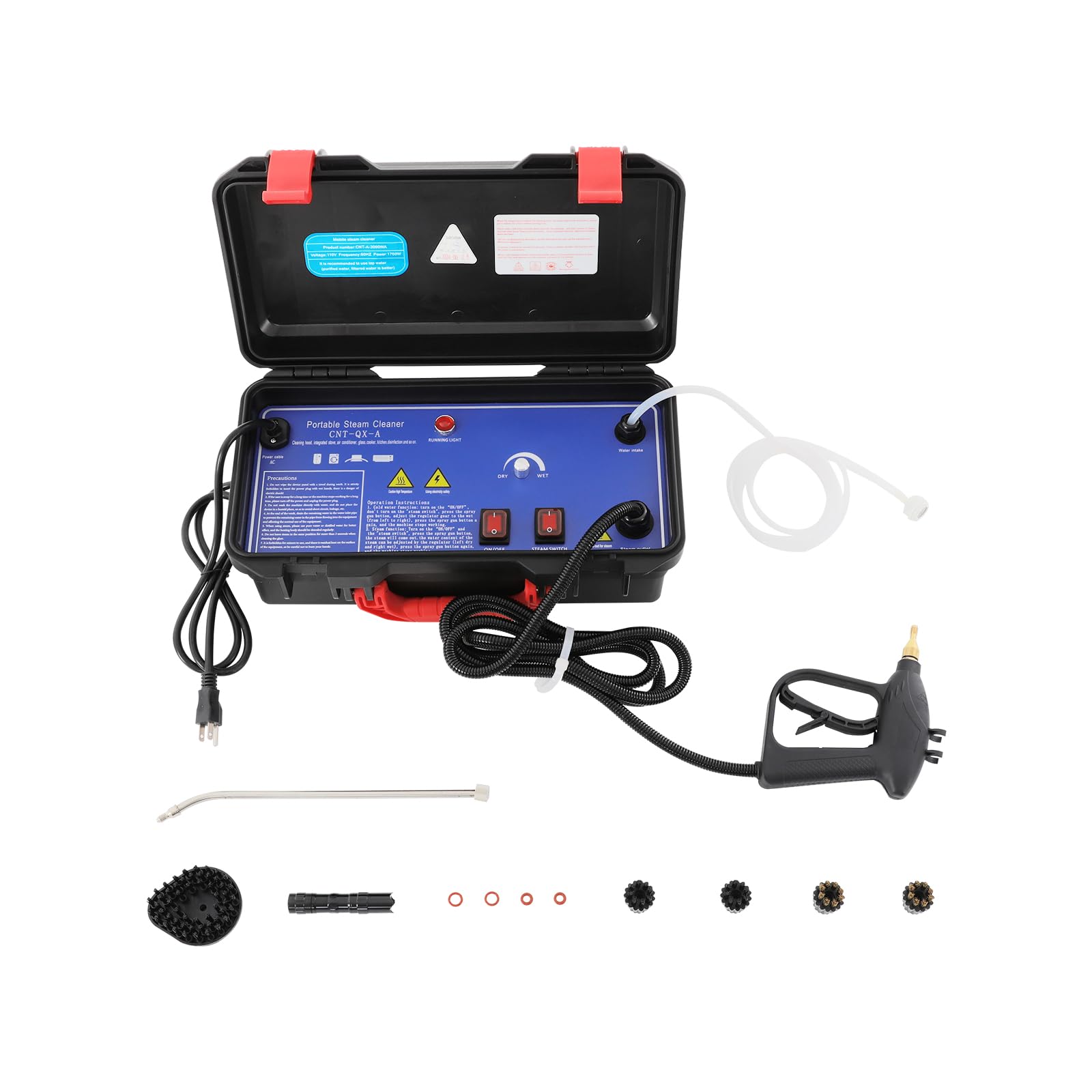 High Pressure Steam Cleaner Household Electric Cleaning Steamer Handheld Steam Cleaning Machine 110V 1700W 3-5Bar for Floor, Furniture, Bathroom, Range Hood, Car